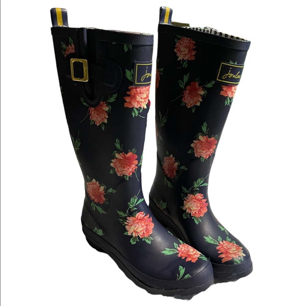Joules Women’s floral Tall Rain Boots Size 7